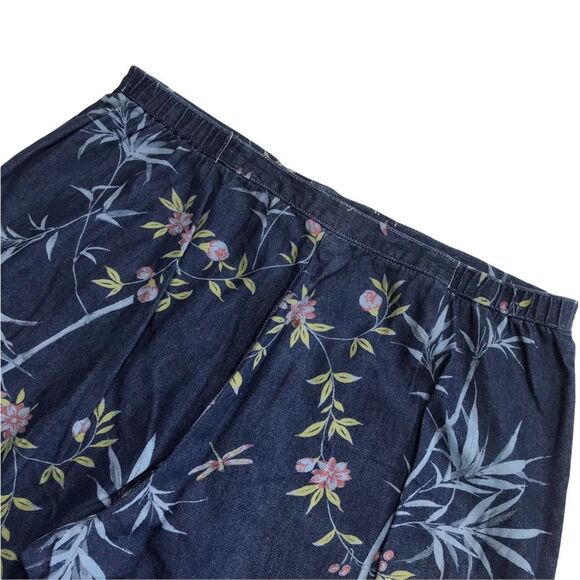 Sag Harbor Sport Tropical Lightweight Zip & Tie Wide Leg Cropped Jeans Blue XL - Picture 11 of 16